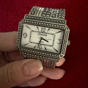 Chicos Quartz Watch with Rhinestone Bezel